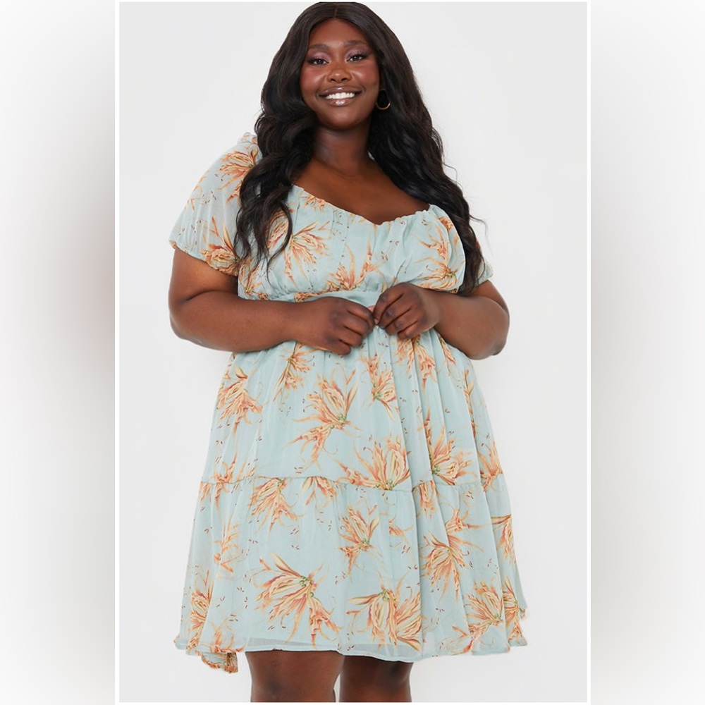 Sage Floral Dress